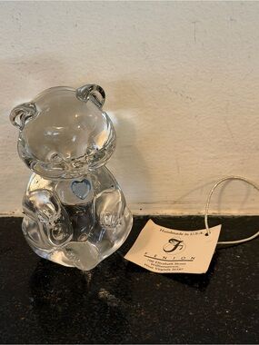 Vintage Fenton Crystal Glass Teddy Bear Figurine Paperweight